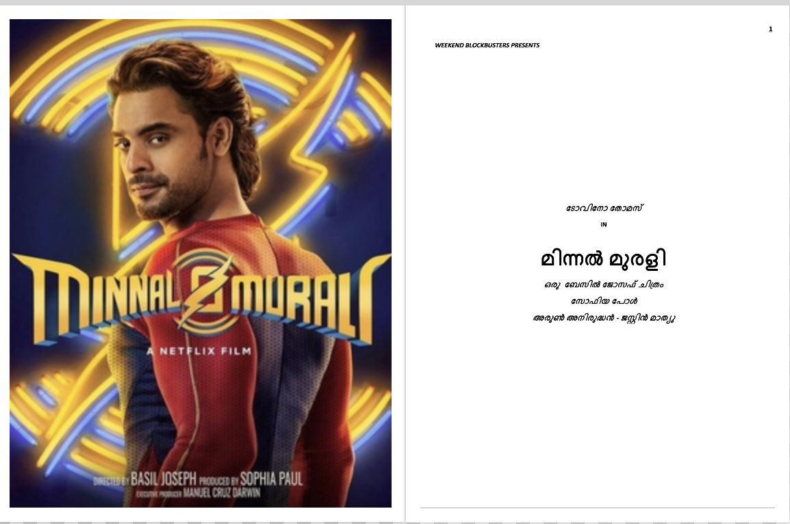 minnal murali malayalam movie script